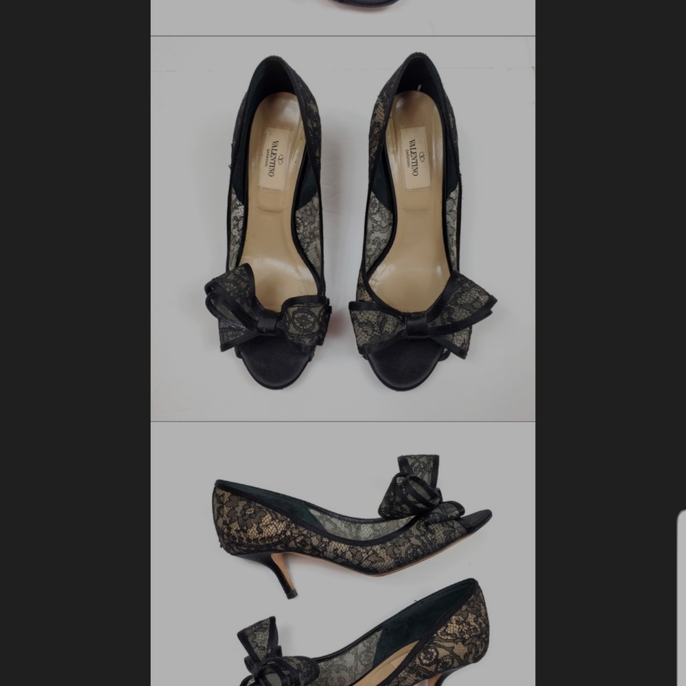 🔶️VALENTINO 🔶️ LACE BOW KITTEN HEELS - Picture 3 of 6